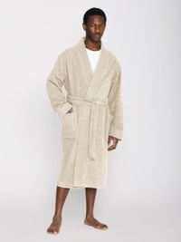 Peignoir en coton bio | beige "bathrobe buttercream"