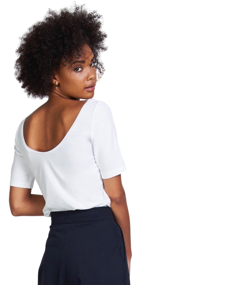 T-shirt blanc en coton bio - scoop