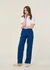 Pantalon droit large worker en coton bio | bleu "wendy herringbone denim pants blue" - Nudie Jeans