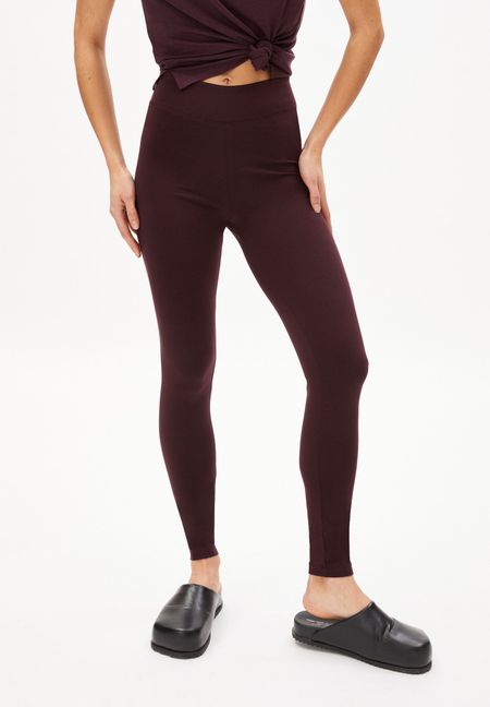 Legging prune en coton bio - faribaa fudge
