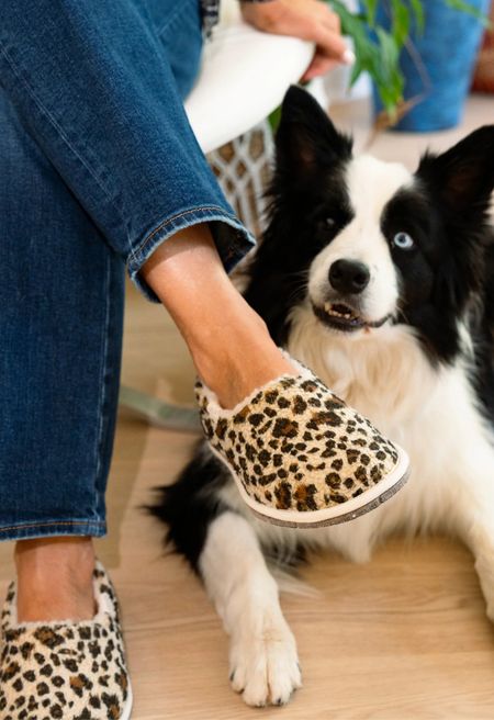 Chaussons en laine recyclée | écru "marcel léopard" - Caussun