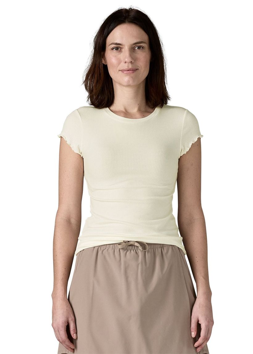 T-shirt côtelé en tencel | blanc "w's rib knit top - white" - Patagonia