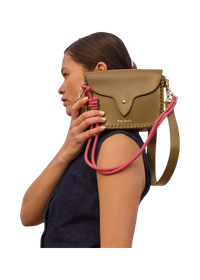 Sac à main en cuir certifié | "west - khaki"