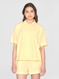 Chemisier en coton bio | jaune "pyjama short sleeved shirt impala"