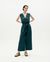 Combinaison en coton bio | vert "bottle green checks seersucker winona jumpsuit" - Thinking Mu