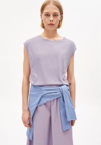 T-shirt lilas en tencel et coton bio - jilaa purple noise