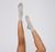 Chaussettes rayées grises en coton bio - color striped socks grey