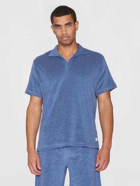 Polo éponge en coton bio | bleu "loose terry polo moonlight blue"